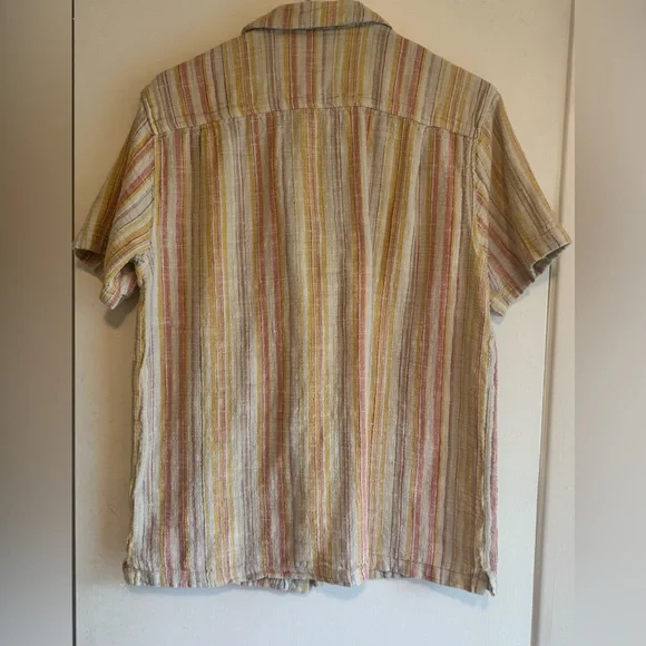 PacSun Button Down Resort Shirt Men’s Multicolored Striped Short Sleeve Size L - Picture 9 of 9